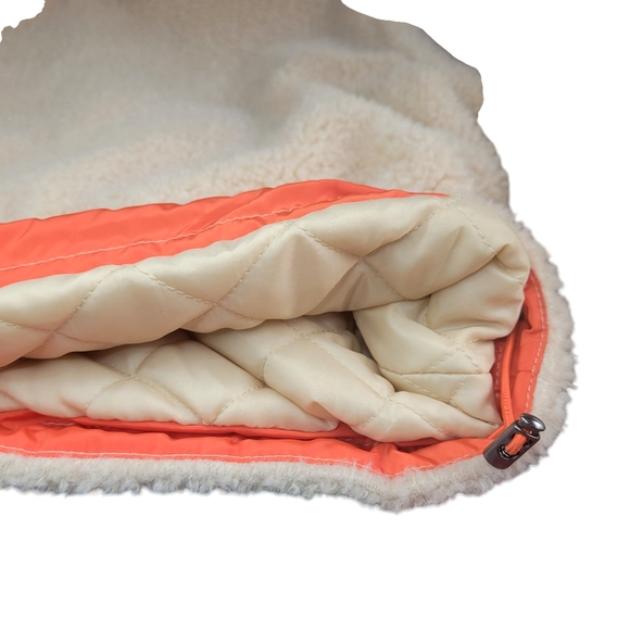 BP Women's Sherpa Jacket Small Cream Beige Oversized Cropped SOFT Coat Shacket - Picture 6 of 13